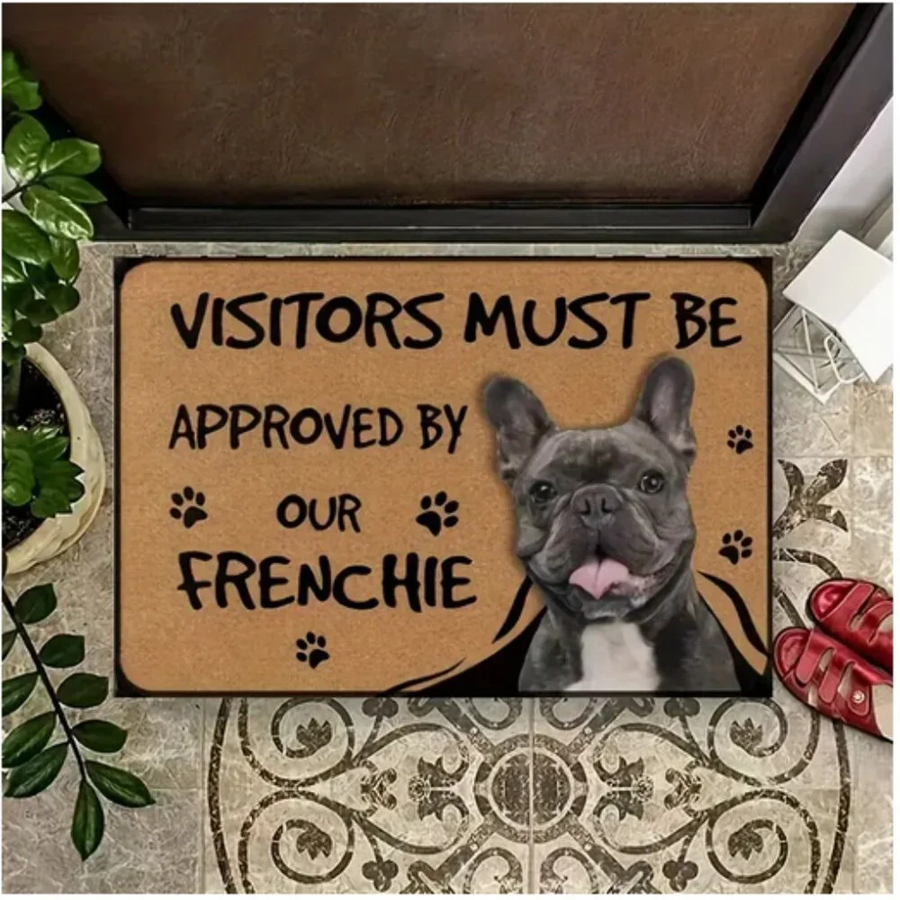French Bulldog Printed Welcome Mat NWT
